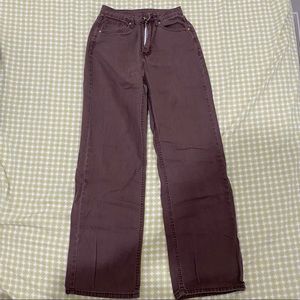 brown high waisted wide leg jeans